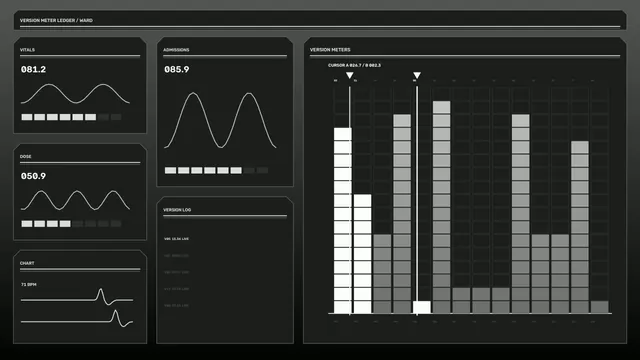Monochrome Sci-Fi Telemetry Dashboard HUD 4K Wallpaper