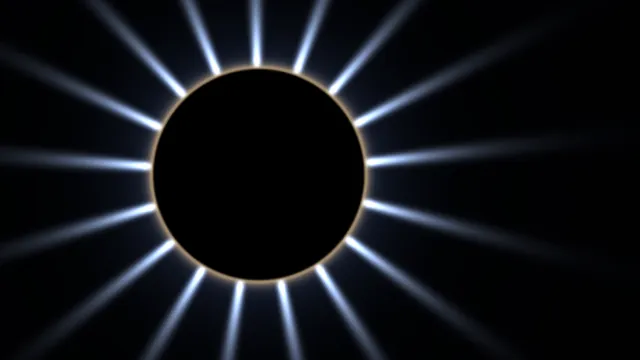 4K Solar Eclipse HUD-Style Screen Graphic with Radial Rays