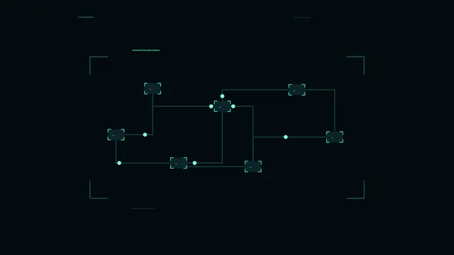 Teal Network Diagram HUD Dashboard 4K Wallpaper