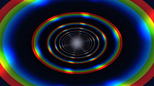 Neon RGB Concentric Rings Abstract Tunnel 4K Wallpaper