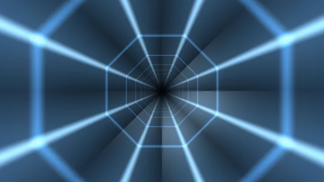 Abstract Blue Geometric Tunnel 4K Wallpaper