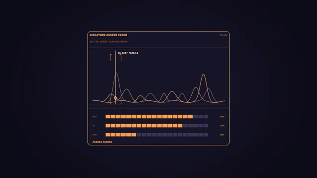 Sci-Fi Signature Assessment HUD with Waveform Telemetry 4K Wallpaper