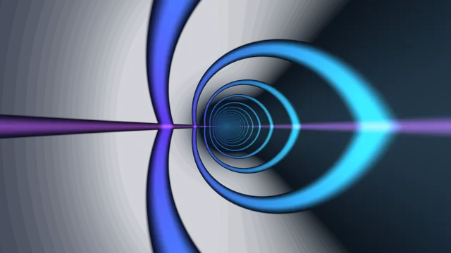 Abstract Concentric Neon Tunnel with Cyan and Violet Rings 4K Wallpaper