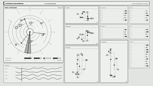 Monochrome Radar HUD Telemetry Dashboard 4K Wallpaper