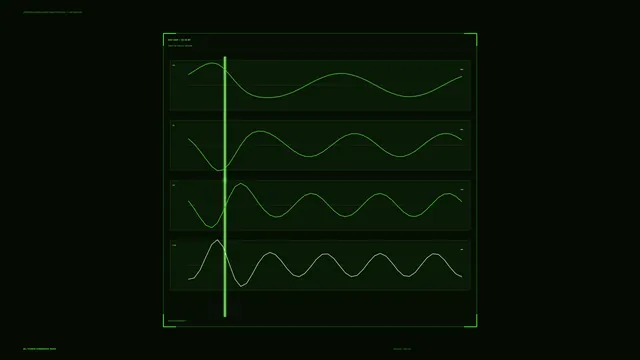 Green Sci-Fi HUD Telemetry Waveform Scanner 4K Wallpaper