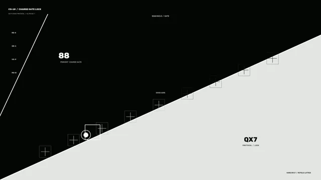 Charge Status HUD with Docking Reticles – Sci-Fi 4K Wallpaper