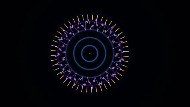 Circular Neon Telemetry HUD with Concentric Rings