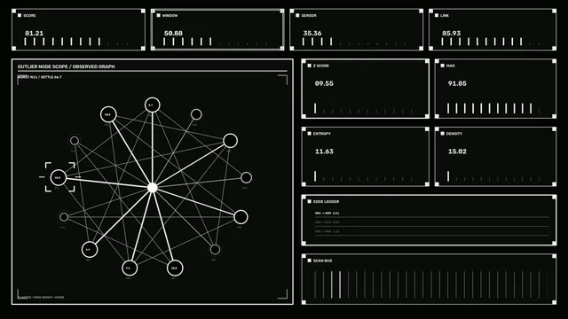 Anomaly Detection Diagnostic HUD with Network Graph, 4K Wallpaper