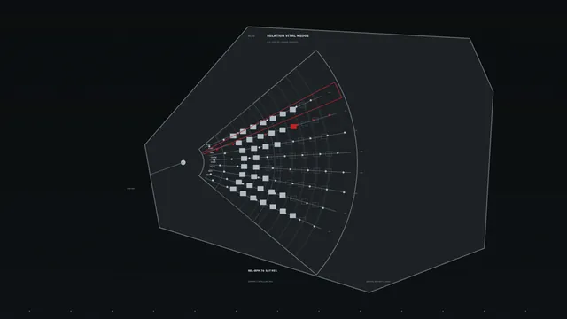 4K Sci-Fi HUD Relationship Grid with Radial Telemetry