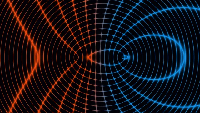 Orange and Blue Concentric Ripple Grid 4K Wallpaper