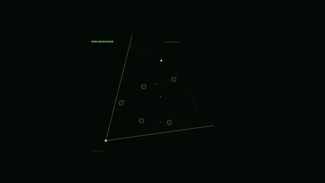 Green Wedge Radar Node HUD with Concentric Range Arcs 4K Sci-Fi Wallpaper