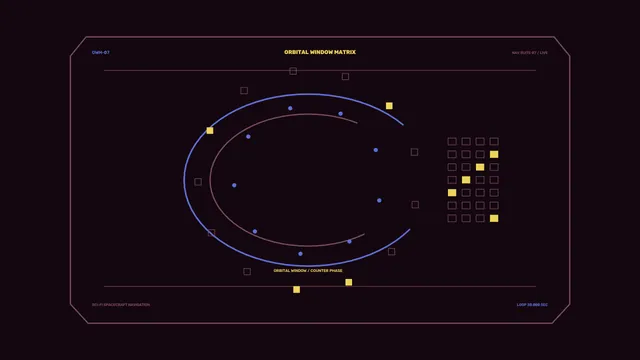 Orbital Window Matrix Spacecraft Navigation HUD 4K Wallpaper