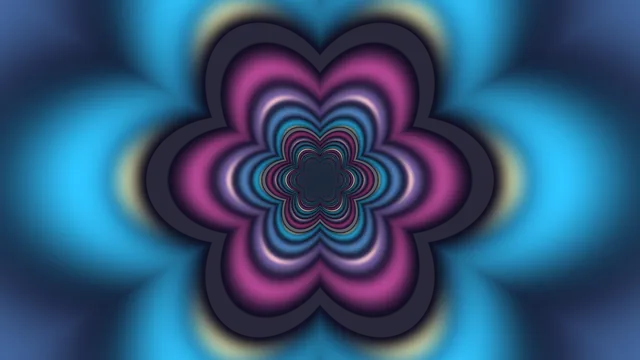 Concentric Neon Flower Tunnel Abstract 4K Wallpaper