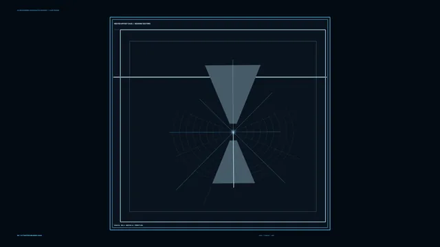 Dark Navy Radar Diagnostic HUD with Cyan Frames and Radial Scanner