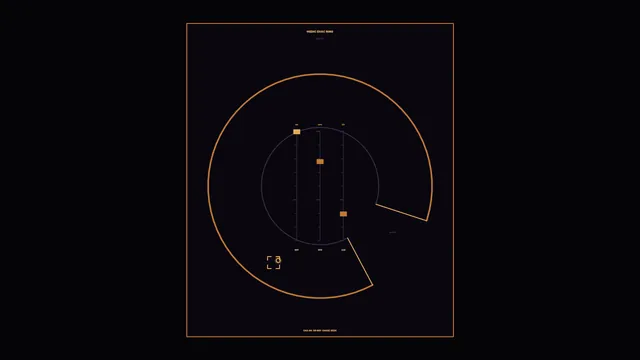 Orange Circular Radar HUD Interface with Telemetry Grid