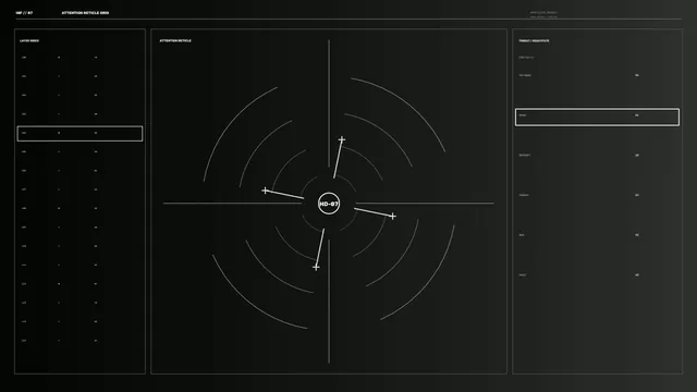 Monochrome Attention Reticle HUD 4K Sci-Fi Wallpaper