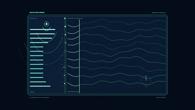 Sci-Fi Sonar Telemetry HUD with Waveform Graphs