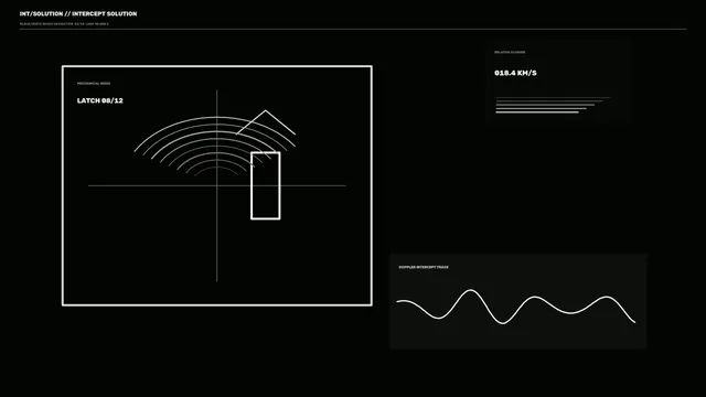 Monochrome Space Navigation HUD with Doppler Telemetry 4K Wallpaper