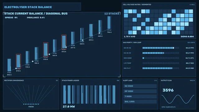 Electrolyser Stack Balance Industrial Sci-Fi HUD Wallpaper