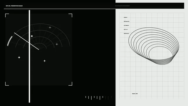 Sci-Fi Perimeter Radar HUD 4K Wallpaper with Telemetry Grid