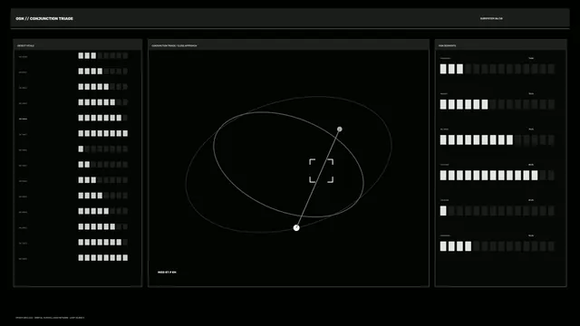 Orbital Conjunction Tracking HUD — Free 4K Sci-Fi Wallpaper