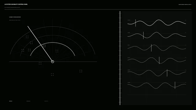 Sci-Fi Capability Control Panel HUD with Radar and Telemetry Charts