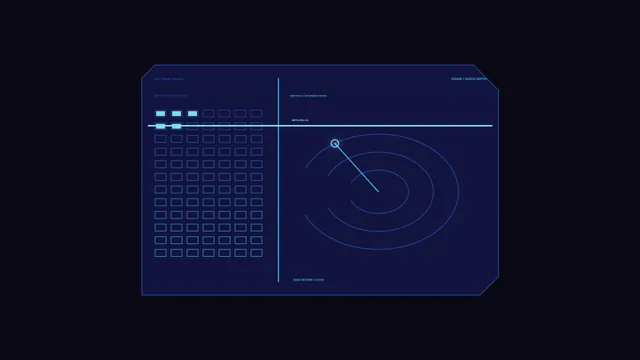 Blue Sonar Queue-Depth HUD 4K Wallpaper