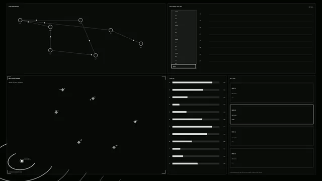 Monochrome Sci-Fi Telemetry HUD 4K Wallpaper