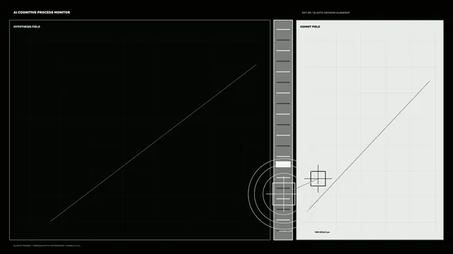 Sci-Fi HUD with Hypothesis and Commit Graph Fields