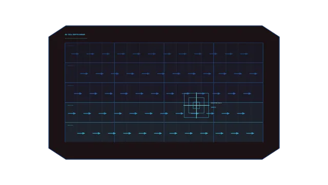 Sci-Fi Cell Depth Sonar Grid HUD Dashboard 4K Wallpaper