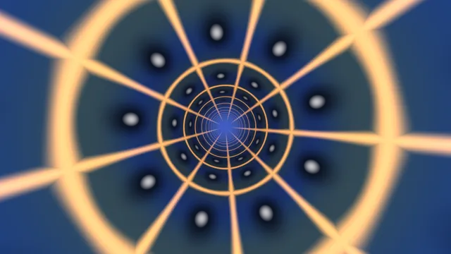 Abstract Blue and Golden Concentric Tunnel 4K Wallpaper