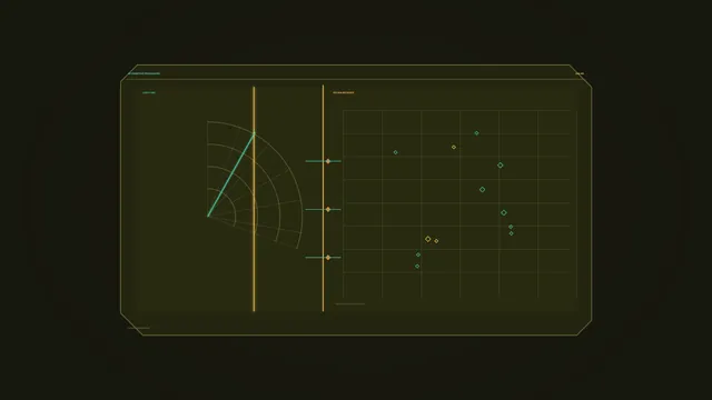 Futuristic Sci-Fi HUD Telemetry Dashboard with Radar Grid 4K Wallpaper