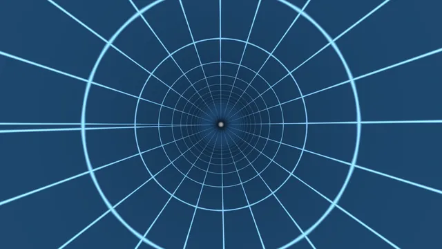 Blue Cyan Concentric Grid Tunnel 4K Wallpaper