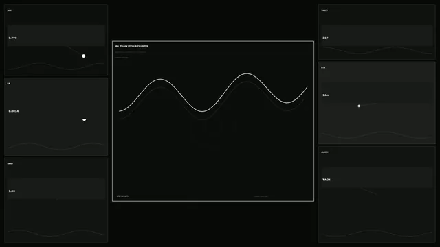 Minimal Monochrome Sci-Fi Telemetry HUD Dashboard
