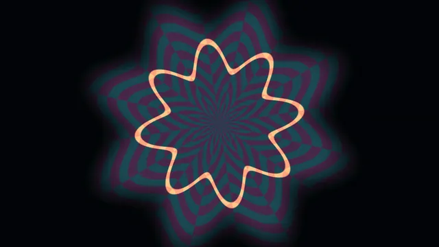 Teal and Magenta Radial Mandala with Orange Glow