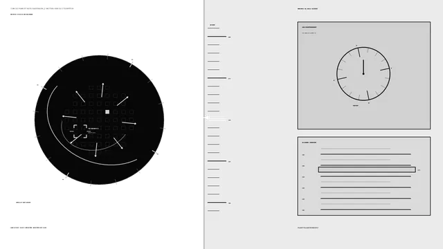 Monochrome Sci-Fi HUD Dashboard with Circular Scanner 4K Wallpaper