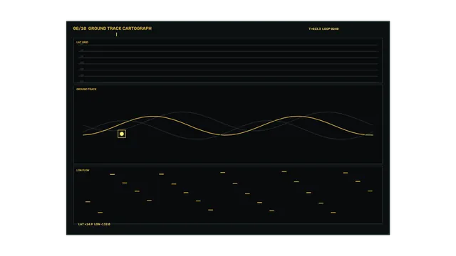 Sci-Fi Ground Track Cartography HUD 4K Wallpaper