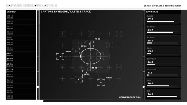 Monochrome Sci-Fi Docking Guidance HUD 4K Wallpaper