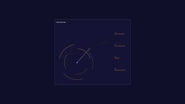 Sci-Fi Pivot Map HUD with Segmented Circular Gauge and Amber Telemetry Bars 4K