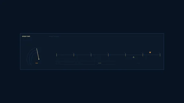Aircraft Speed Tape HUD Dashboard Wallpaper in Dark Blue and Amber