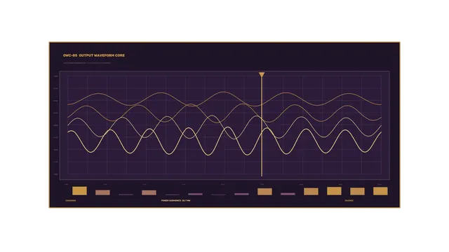 Solar Power Output Waveform HUD Dashboard, 4K Sci-Fi Wallpaper