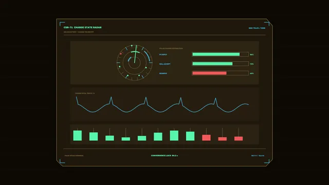 Solar Battery Charge Telemetry HUD Dashboard 4K Wallpaper