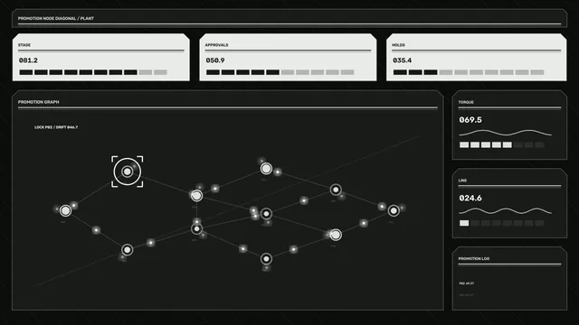Sci-Fi Software Promotion Network HUD Dashboard – 4K Wallpaper