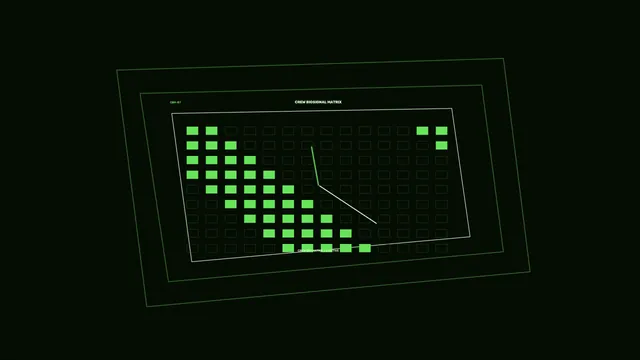Crew Biosignal Matrix HUD with Green Status Grid