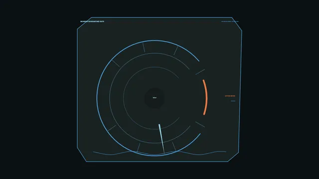 Sci-Fi Border Surveillance HUD Dashboard with Circular Telemetry Scanner – 4K