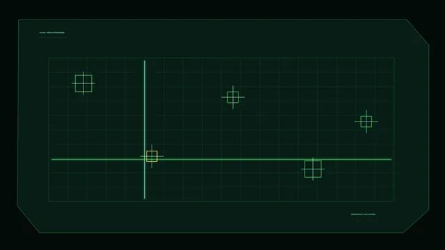Futuristic Grid Tracking HUD with Crosshair Targets – 4K Sci-Fi Wallpaper