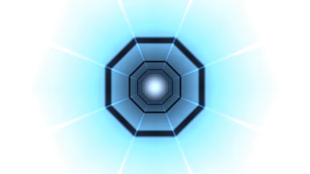 Blue Octagonal Light Tunnel 4K Wallpaper