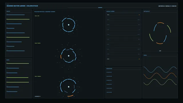 Futuristic Anomaly Telemetry HUD Dashboard with Polar Rings - 4K Wallpaper
