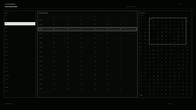 Cosmic Coordinates Star Catalog HUD 4K Wallpaper