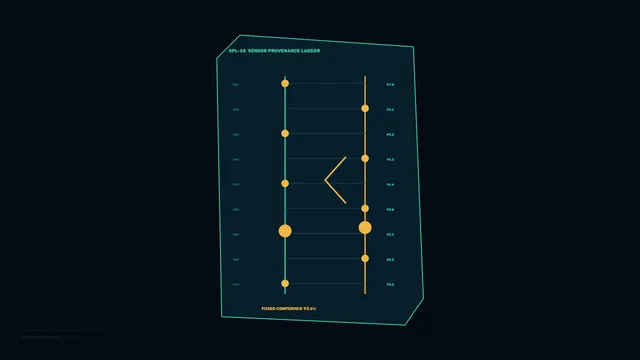Sensor Provenance Ladder Sci-Fi HUD Wallpaper